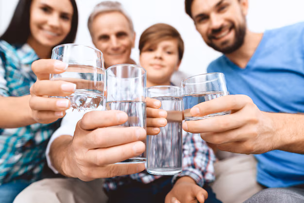 Familia disfrutando de agua purificada Alt: Cómo saber si en mi casa tengo agua purificada