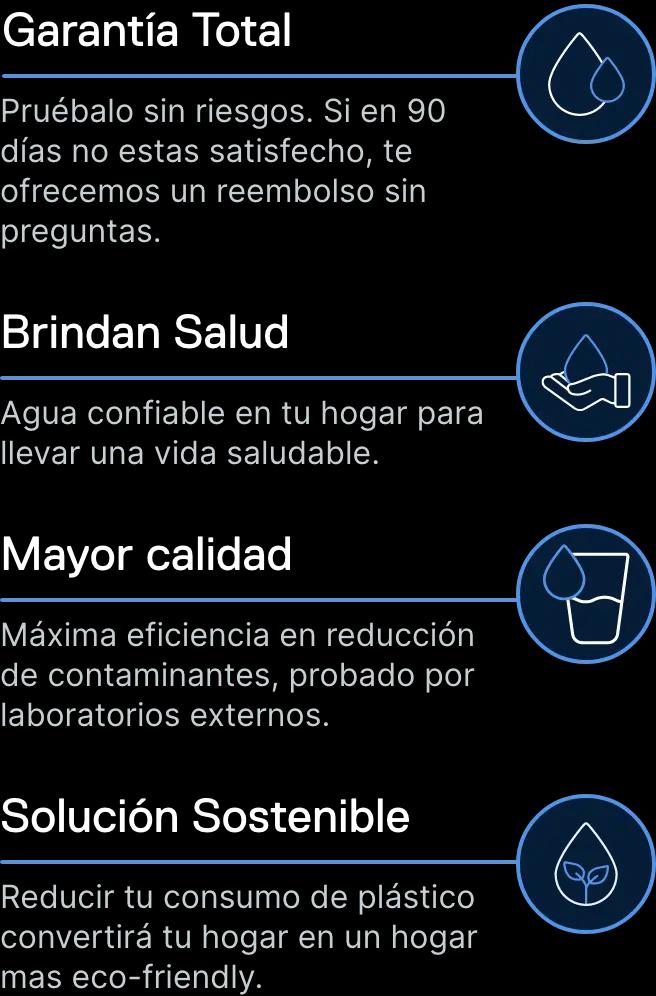 Purificador Aquapur con beneficios: garantía total, mayor calidad, salud y solución sostenible