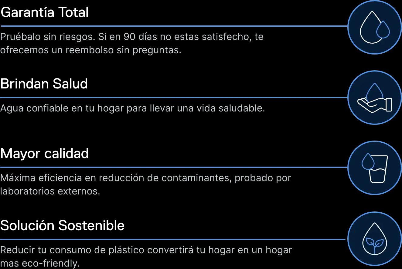 Purificador Aquapur con beneficios: garantía total, mayor calidad, salud y solución sostenible